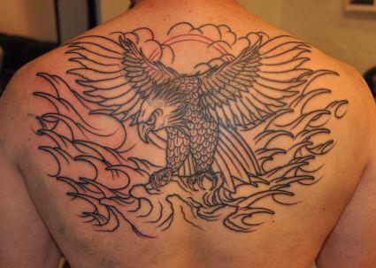 Eagle Back Tattoos Design